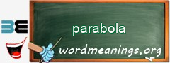 WordMeaning blackboard for parabola